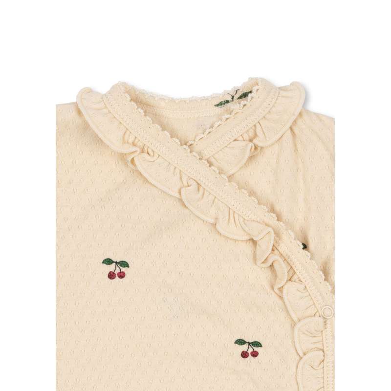 Konges Sløjd Body con volant - Neonato - GOTS - Ciliegia 