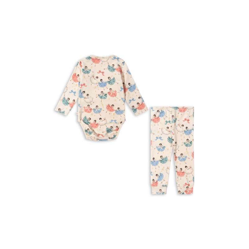 Konges Sløjd Ensemble de corps de base/pantalon - GOTS - Ballerine à nœud 