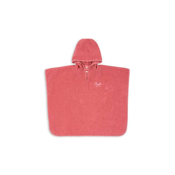 Konges Sløjd Тери пончо с бродерия - GOTS - Фламинго Плум 