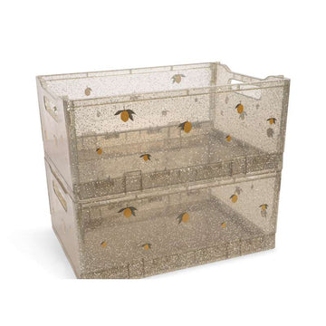 Konges Sløjd Cajas de almacenamiento - Purpurina - Pack de 2 - Sparkling Blue
