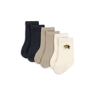 Konges Sløjd Jacquard Socks - 3-pack - Lemon Mix 