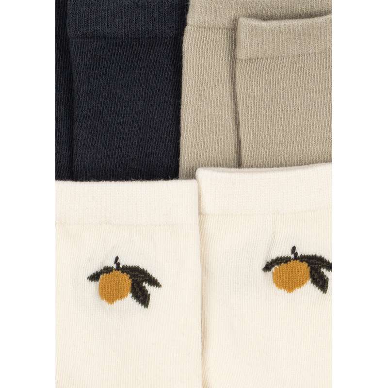 Konges Sløjd Șosete Jacquard - 3 buc. - Mix de lămâie 