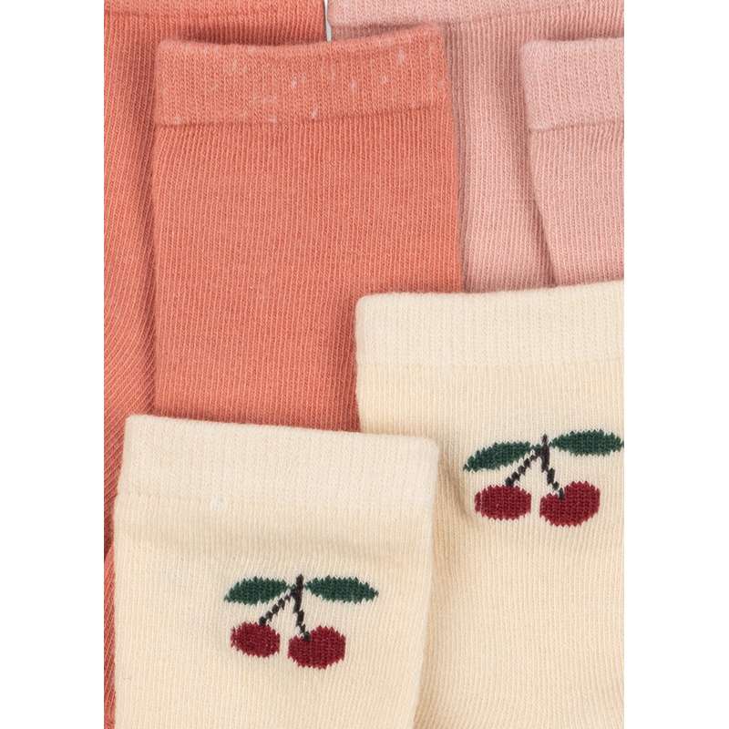 Konges Sløjd Șosete Jacquard - 3 buc. - Cherry Mix 