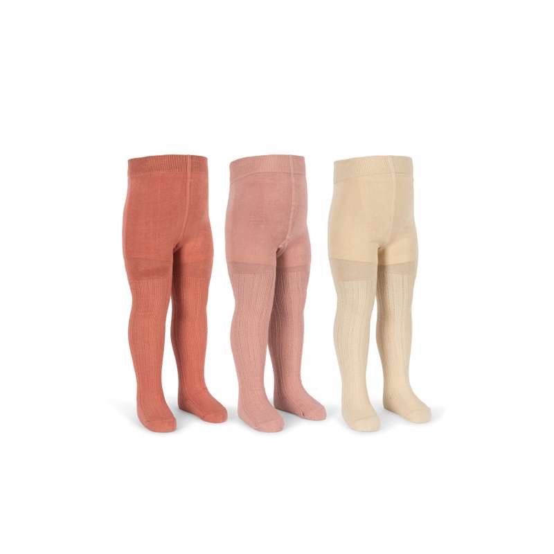 Konges Sløjd Collants - Pointelle - Pack de 3 - Mistura de Rosa 