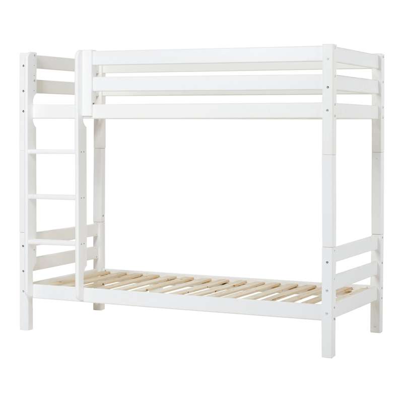 Hoppekids ECO Luxury - Lit superposé haut - 177 cm - Échelle droite (Plusieurs tailles) - Blanc