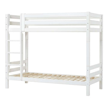 Hoppekids ECO Luxury - Hoge Bed - 177 cm. - Rechte Ladder (Verschillende Maten) - Wit 