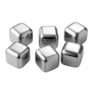 Pulito SteelCoolingCubes - Mini Koel-/Vrieselementen/IJsblokjes - Roestvrij Staal - 6 stuks.