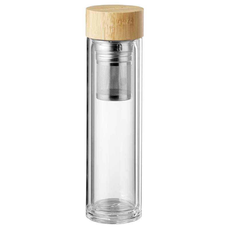 Pulito PureTeaMug Thermos Flask in Glass - with Tea Infuser - 500ml