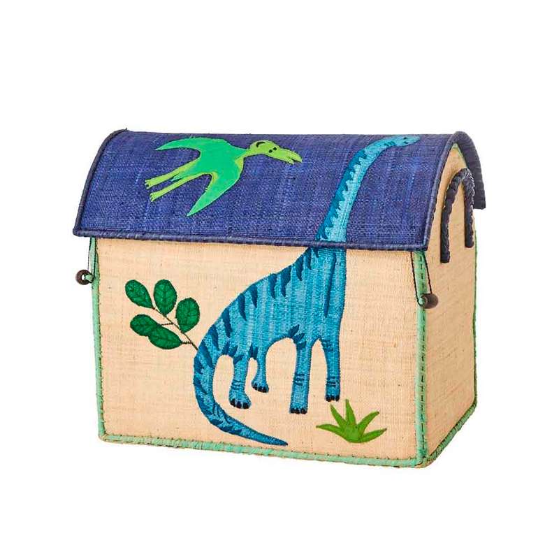 RICE Raffia Storage House - Dinosaur - Small