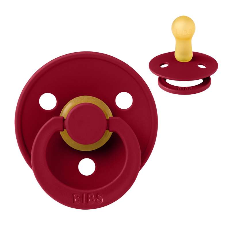 BIBS Sucette Ronde Colour - Taille 2 - Caoutchouc naturel - Ruby