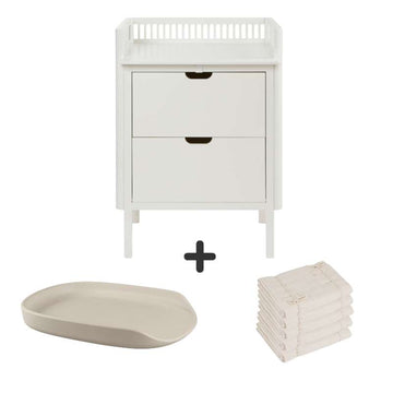 Sebra Changing table with drawers - Classic White - Bundle 2 