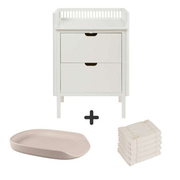 Sebra Changing table with drawers - Classic White - Bundle 4 
