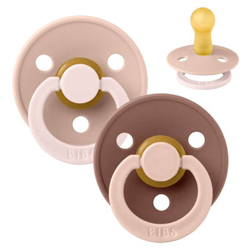 BIBS Rund Colour Sut - Str. 2 - Naturgummi - Studio - Fusion - Blush/Woodchuck Mix