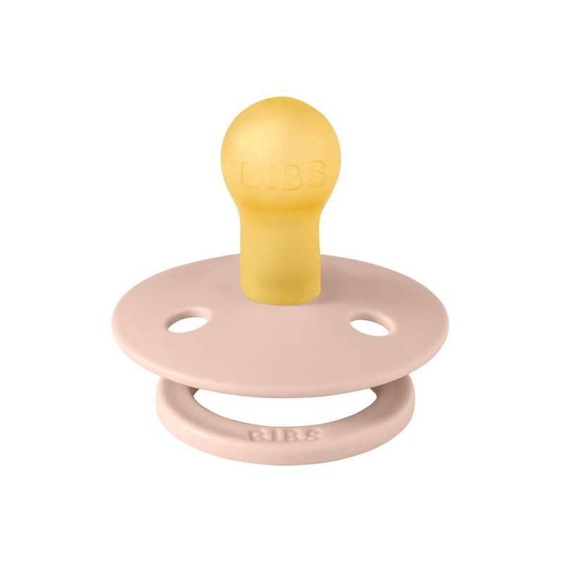 BIBS Round Colour Pacifier - Size 1 - Natural Rubber - Ladybug Studio - Blush