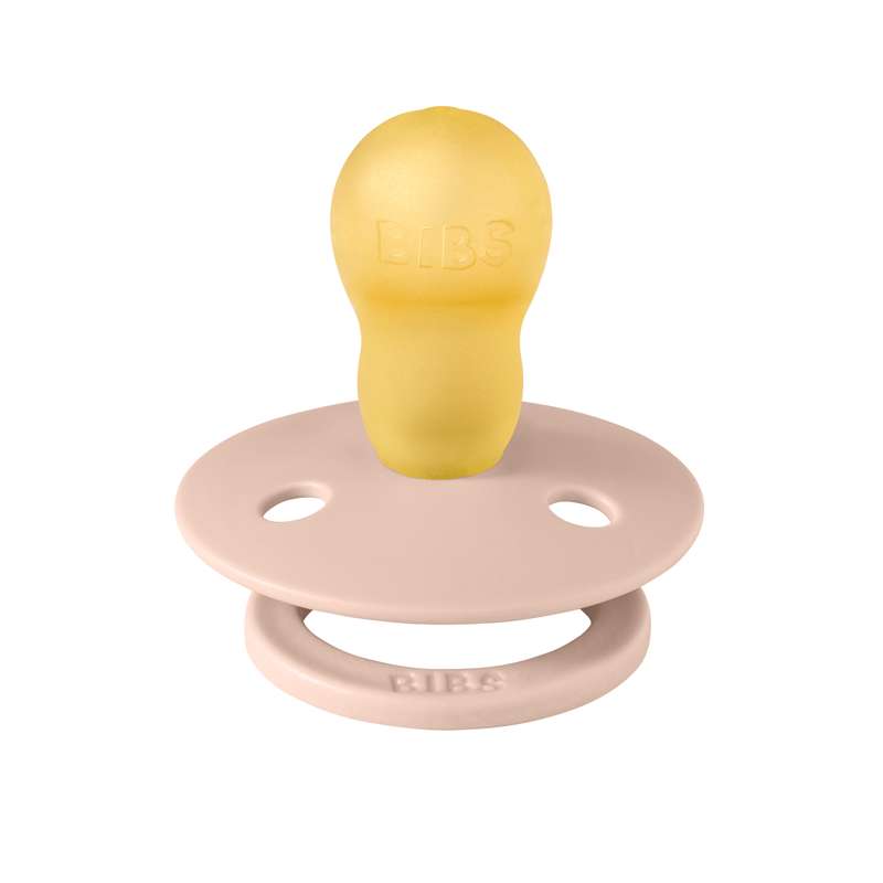BIBS Round Colour Pacifier - Size 3 - Natural Rubber - Ladybug Studio - Blush