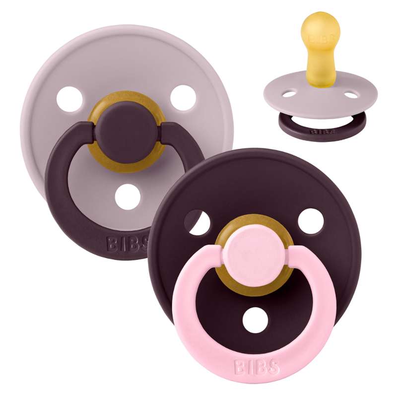 BIBS Rund Colour Sut - Str. 2 - Naturgummi - Studio - Fusion - Dusky Lilac/Plum Mix