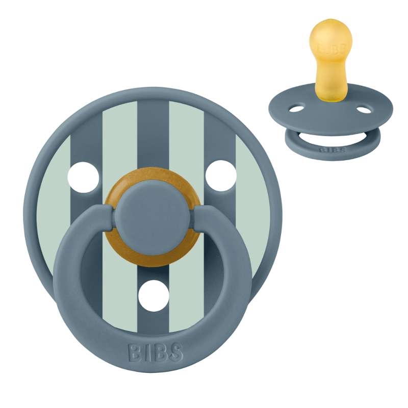 Bibs Round Colour Pacifier - sz. 2 - natural rubber - Studio - Block - Petrol/Nordic Mint 