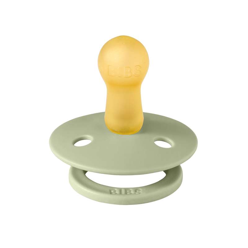 BIBS Round Colour Pacifier - Size 2 - Natural Rubber - Bumblebee Studio - Sage