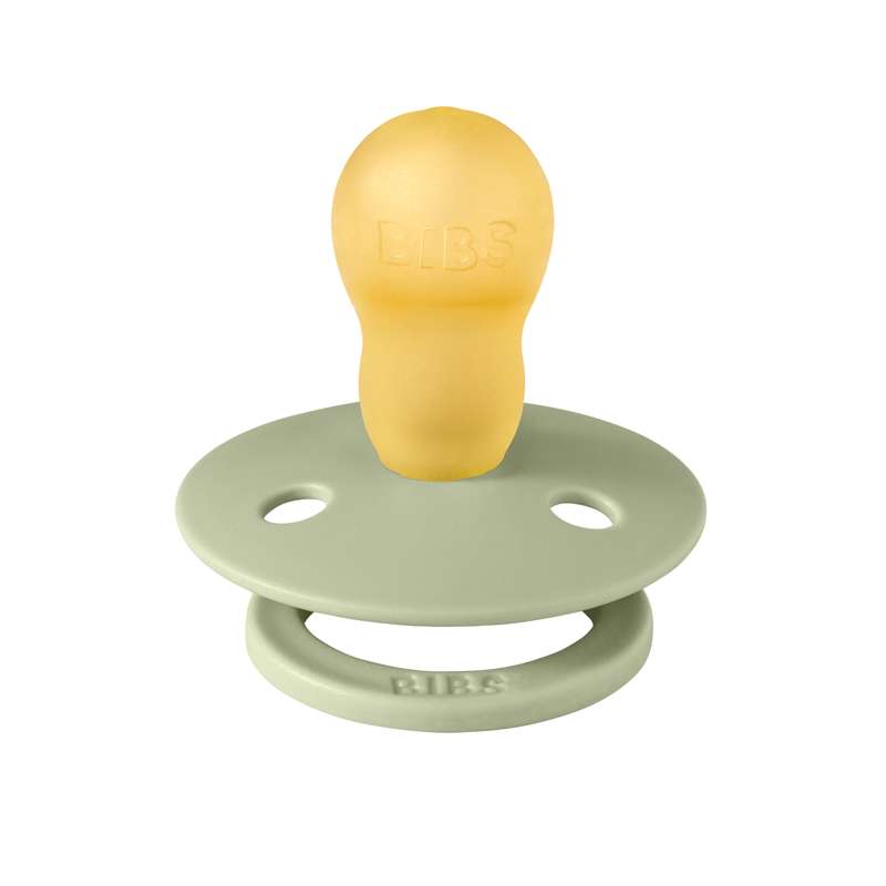 BIBS Round Colour Pacifier - Size 3 - Natural Rubber - Bumblebee Studio - Sage