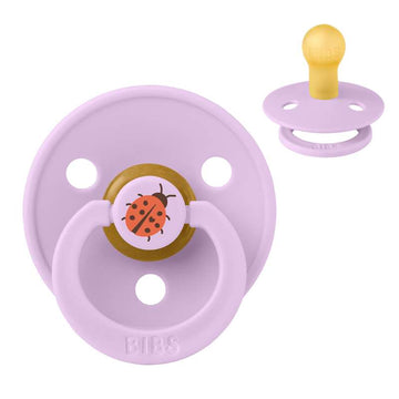BIBS Rund Colour Smokk - Str. 1 - Naturgummi - Ladybug Studio - Violet Sky