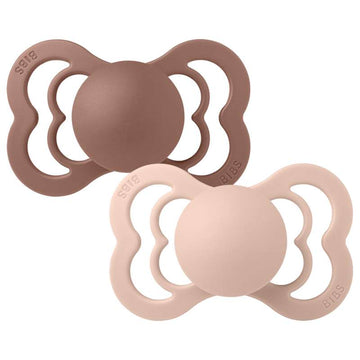 BIBS Sucette Supreme - Lot de 2 - Taille 2 - Caoutchouc naturel - Woodchuck/Blush