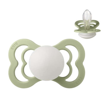 BIBS Supreme Chupeta - Str. 2 - Silicone - GLOW - Sage