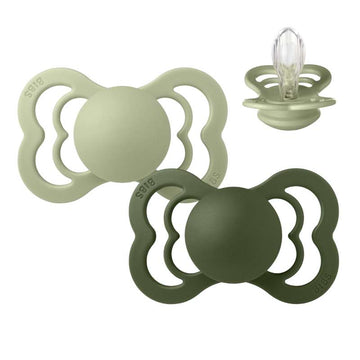 BIBS Symmetrinen Supreme tutti - 2-Pak - Koko 2 - Silikoni - Sage/Hunter Green