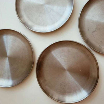 HAPS Nordic Picnic Plate - Stainless Steel - 4-Pack