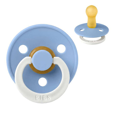 BIBS Rund Colour Sut - Str. 2 - Naturgummi - GLOW - Sky Blue