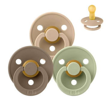 Bibs Στρογγυλή Colour Πιπίλα - Sampak - 3 τμχ. - μεγ. 2 - Μαλακή Φθινόπωρο 