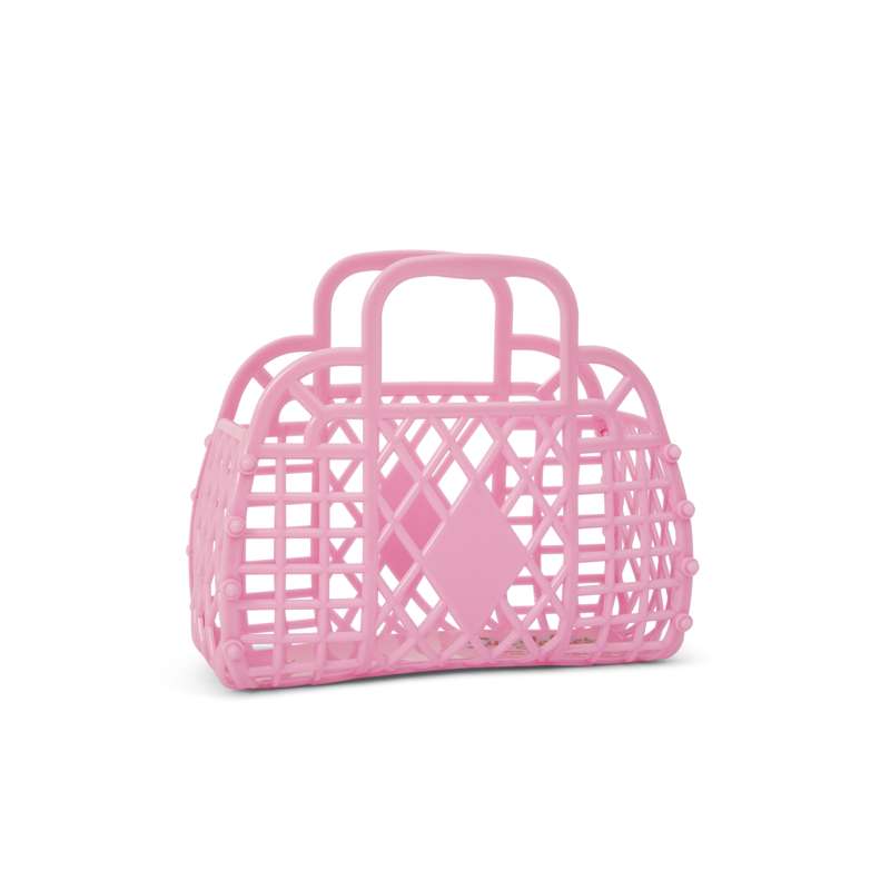 Sun Jellies Retro Basket Strandveske - Mini - Bubblegum Pink