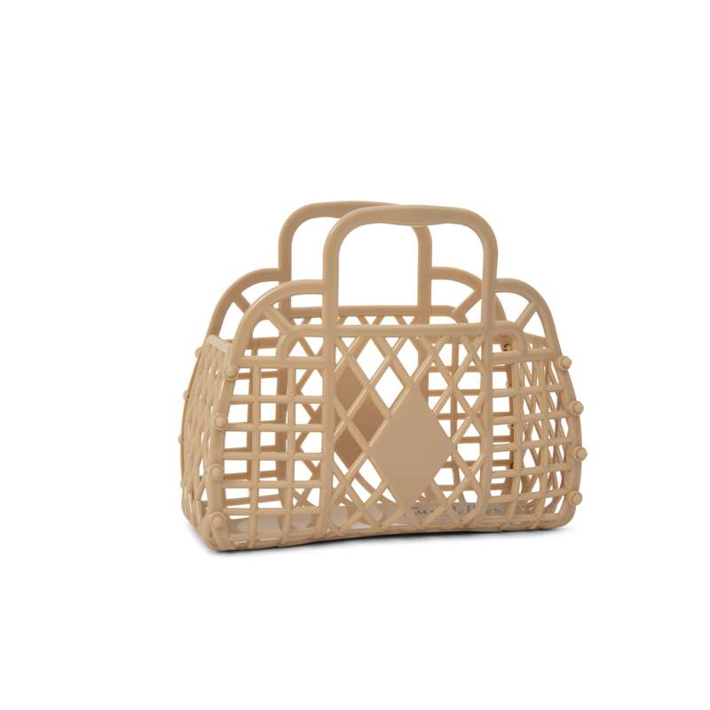 Sun Jellies Retro Basket Strandveske - Mini - Latte