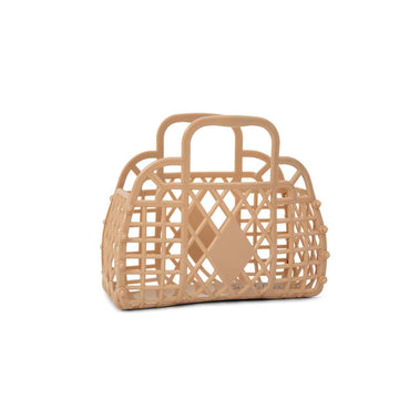 Sun Jellies Retro Basket Strandveske - Mini - Latte