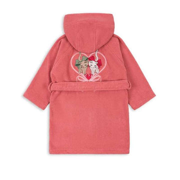 Konges Sløjd Terry Bathrobe with Embroidery - GOTS - Flamingo Plume 
