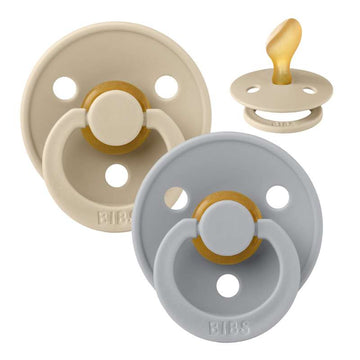 Sucette Bibs Anatomique Colour - 2-Pak - t. 2 - caoutchouc naturel - Vanille/Nuage 