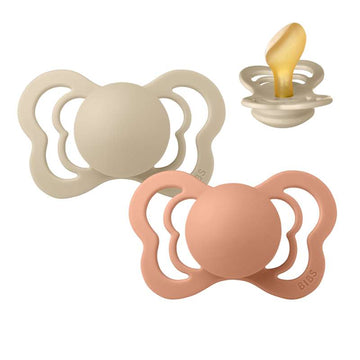 BIBS Couture Schnuller - 2er Pack - Größe 2 - Naturkautschuk - Vanilla/Peach