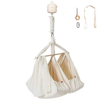 Membantu Bundle - Premium - Twin Slyngevugge m. Vuggemotor og Loftophæng - Natur