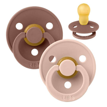 Bibs Rund Colour Schnuller - 2-Pack - Gr. 3 - Naturkautschuk - Woodchuck/Blush 
