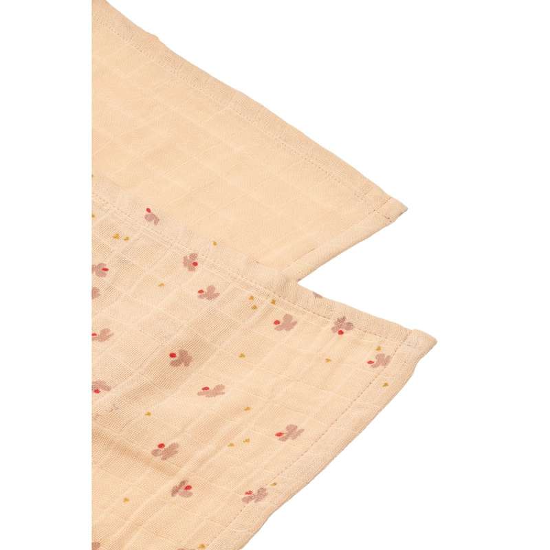Liewood Lewis Muslin Bumbac - 2-pak - Mini Butterfly/Apple Blossom Mix 