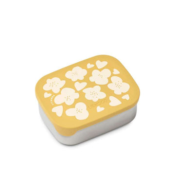 Liewood Arthur Ruminddelt Madkasse - Stål/Silikone - Flower/Lemon Yellow