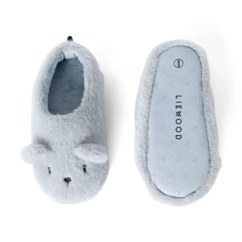 Liewood Aviaja Bear Slippers - Dove Blue