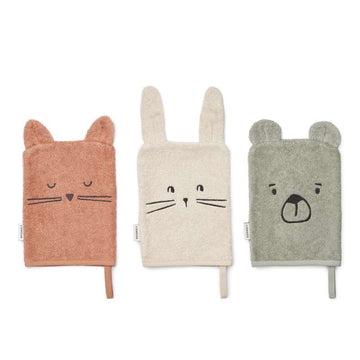 Liewood Sylvester Vaskeklude - 3-pak - Dove Blue Mix