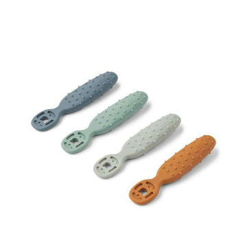Liewood Caelia Baby Læreskjeer - 4 stk - Whale Blue/Multi Mix