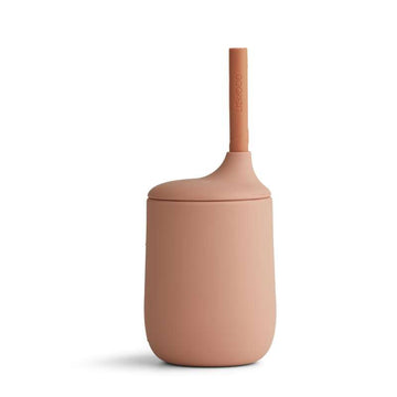 Liewood Ellis Tutekopp m. Lokk og Sugerør - Silikon - Dark Rose/Terracotta Mix