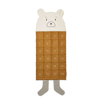 Liewood Klaus Advent Calendar with 24 Pockets - Mr. Bear Golden Caramel Multi Mix 