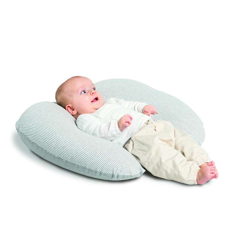 Doomoo Nursing Pillow - Striped - Gray 