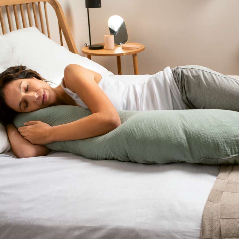 Doomoo Nursing/Pregnancy Pillow - Muslin - Green 