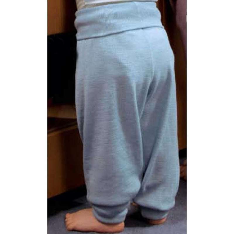 Engel Natur Pantalon bébé avec côte à la taille - Laine/Soie - Gris