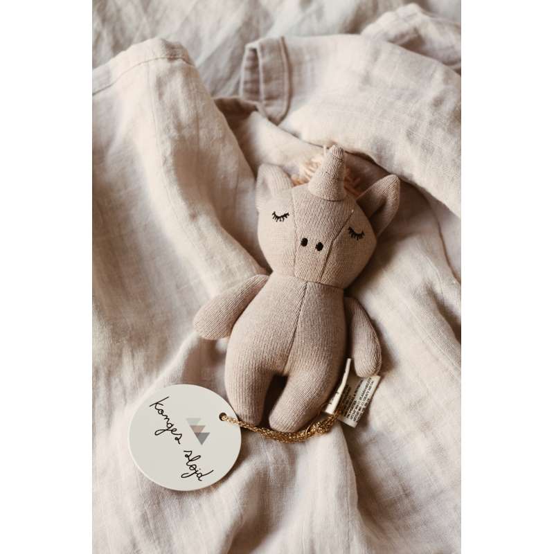 Konges Sløjd Mini ours en peluche - Licorne - Rose Faon