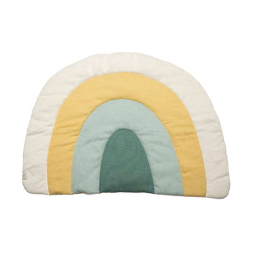 Sebra Knitted Play Mat - Rainbow (Dusty Green)